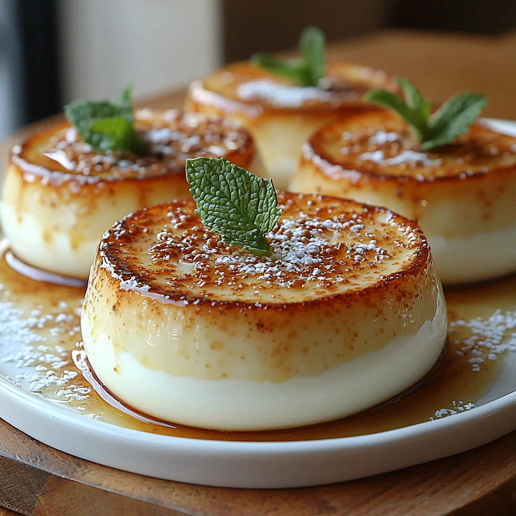 Healthy Greek Yogurt Jello Dessert with creamy glossy texture and fresh herbs in an elegant white dish