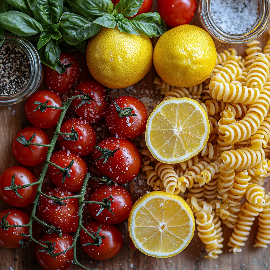 colorful summer pasta salad with fresh vegetables and creamy dressing in a white bowl