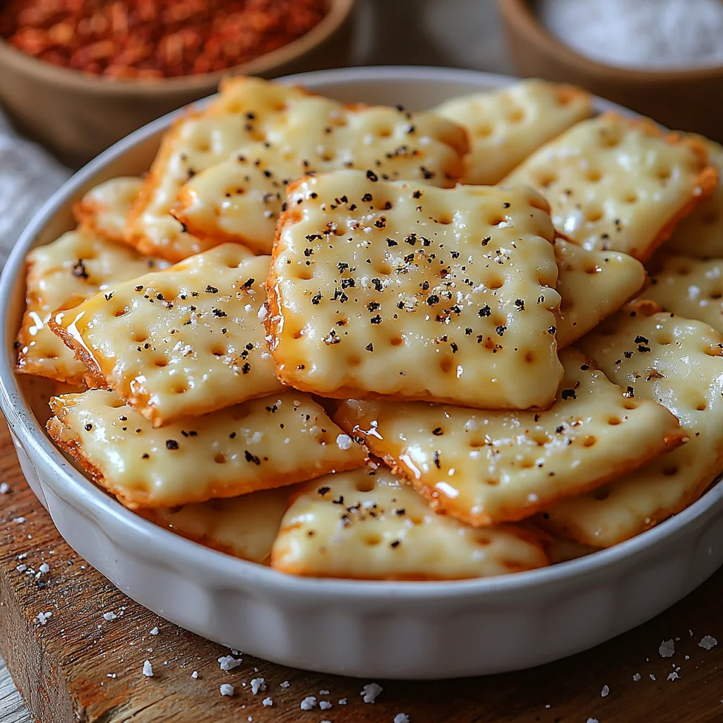 golden crispy cottage cheese sea salt crackers with flaky edges and visible salt crystals on rustic wooden board