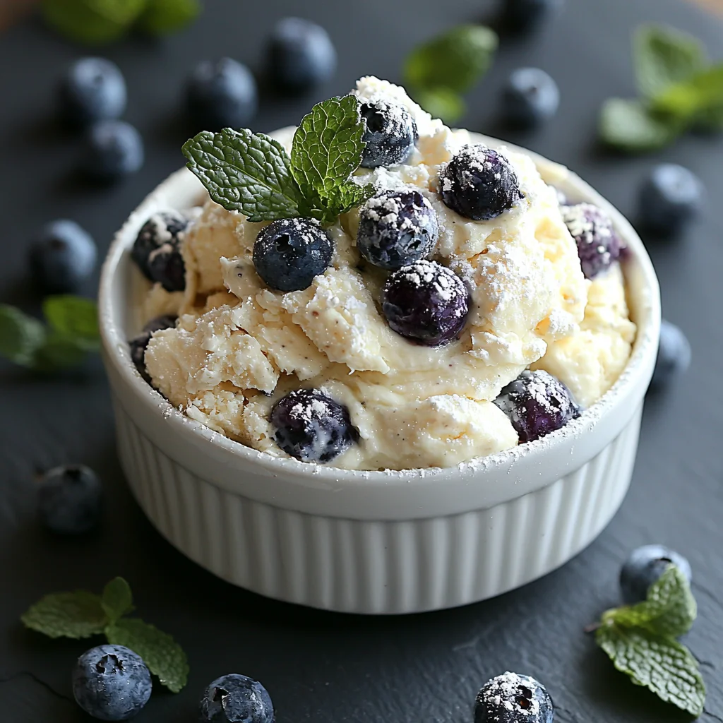 Frozen Blueberry Greek Yogurt Clusters with glossy yogurt coating and fresh berries