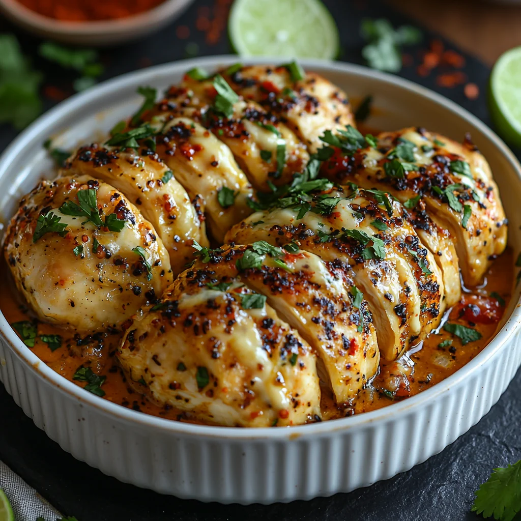 Hasselback Fajita Stuffed Chicken with creamy sauce and vibrant colors in elegant dish