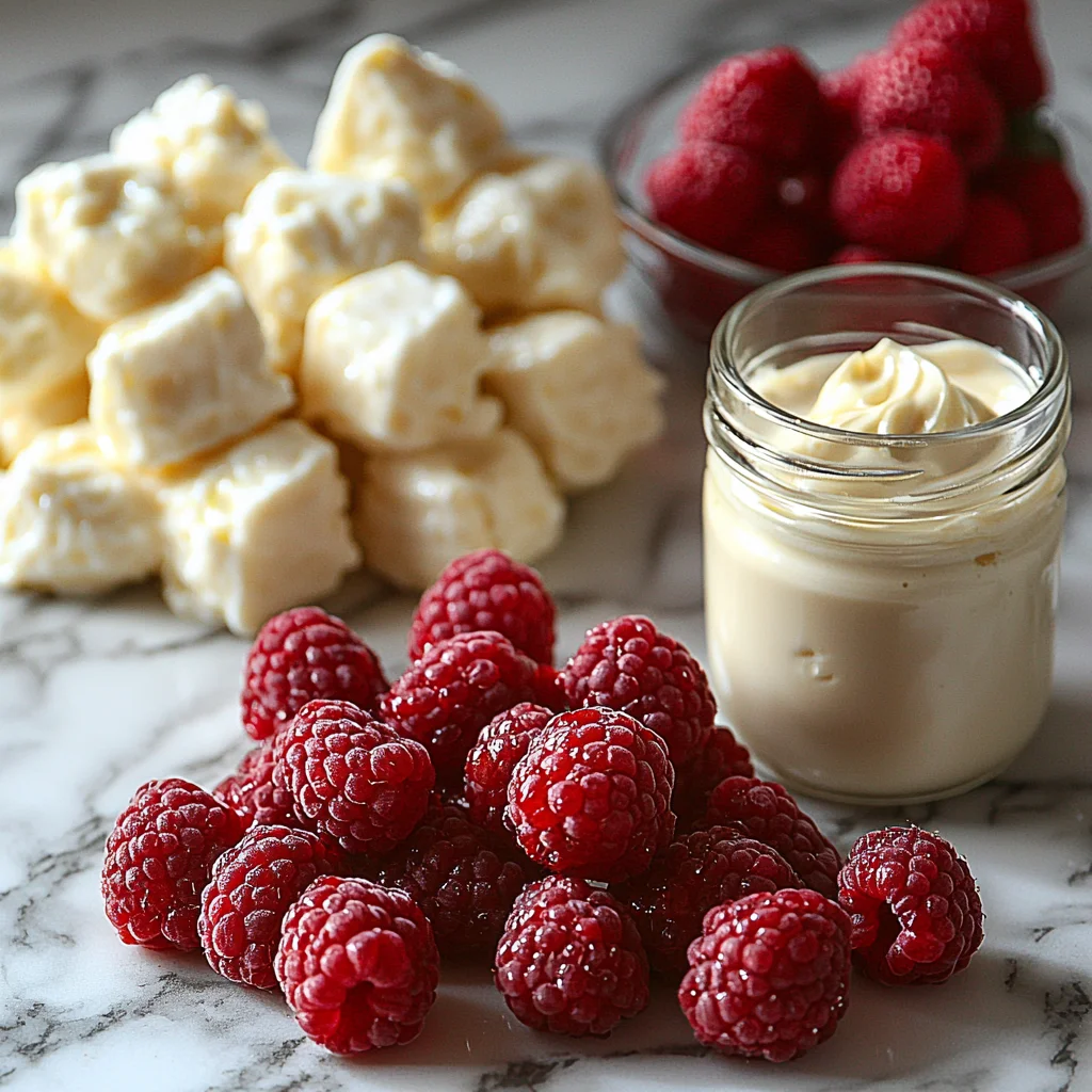creamy high protein cheesecake bars in a white ceramic dish with golden edges and glossy topping
