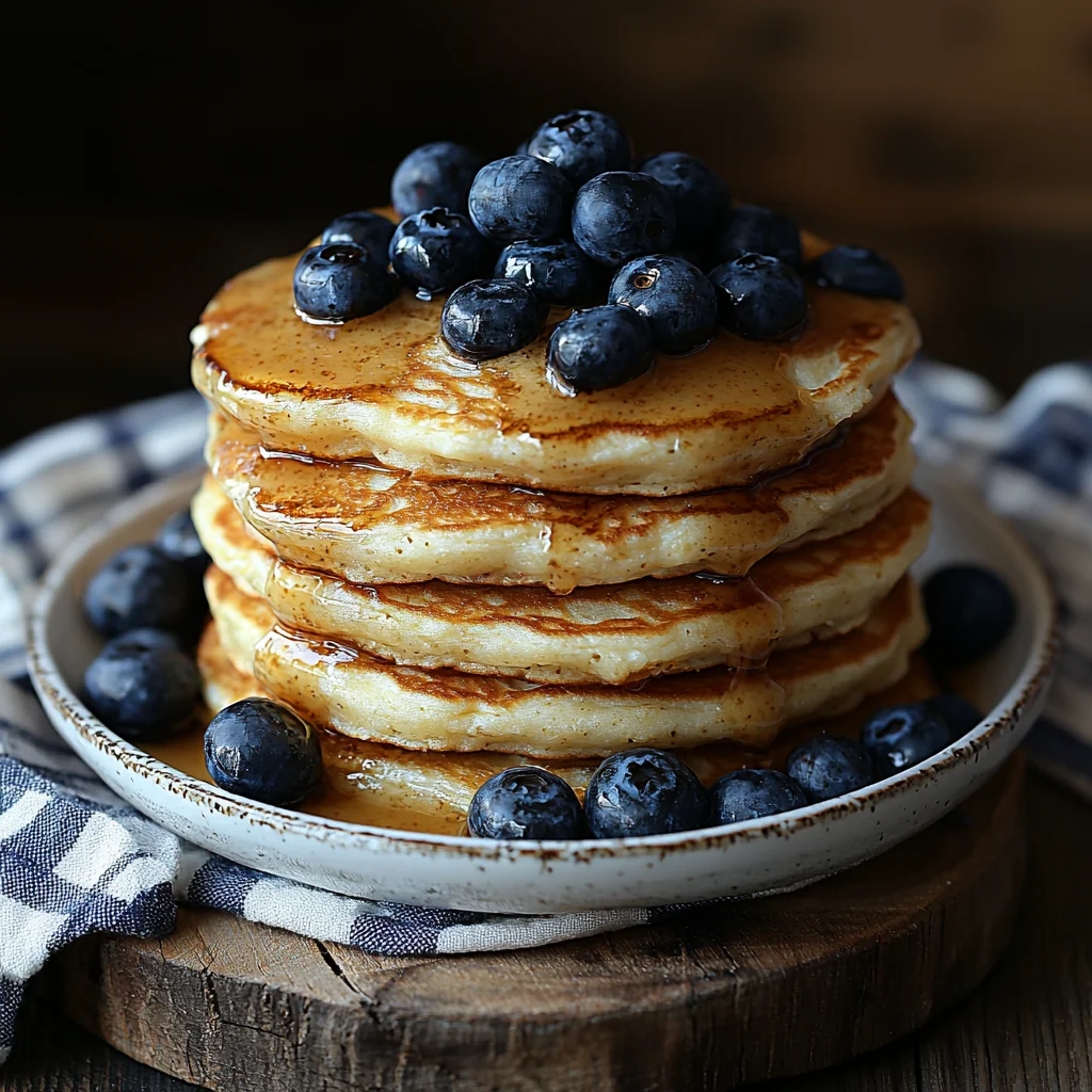 High Protein Cottage Cheese Pancakes recipe beautifully plated