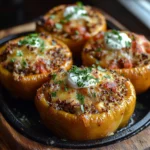 High Protein Stuffed Peppers recipe beautifully plated