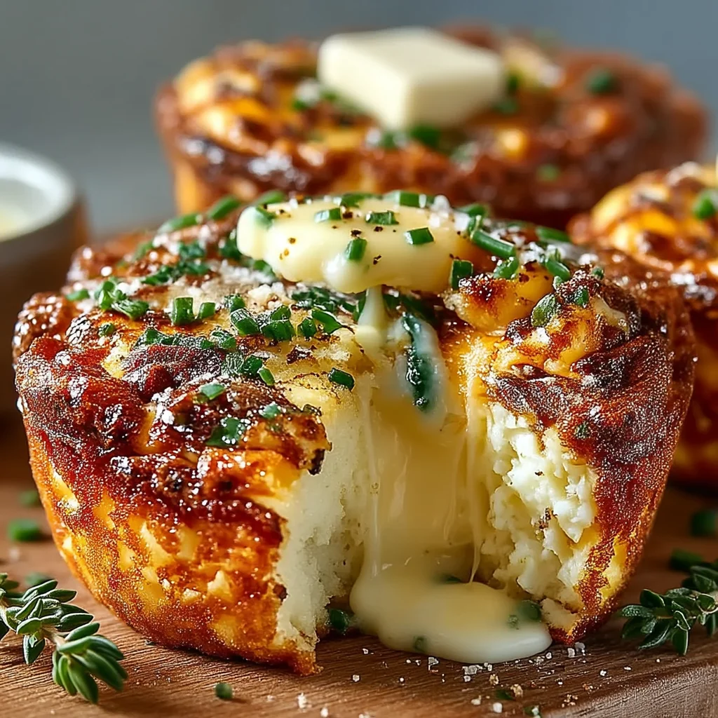 Golden high protein egg muffin cups with fluffy eggs, melted cheese, and fresh herbs baked in a ceramic dish
