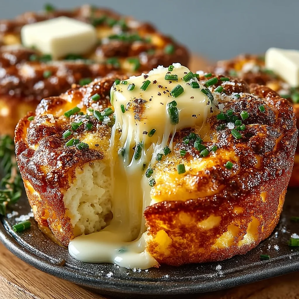 golden high protein egg muffin cups with melted cheese and fresh herbs in a white ceramic dish