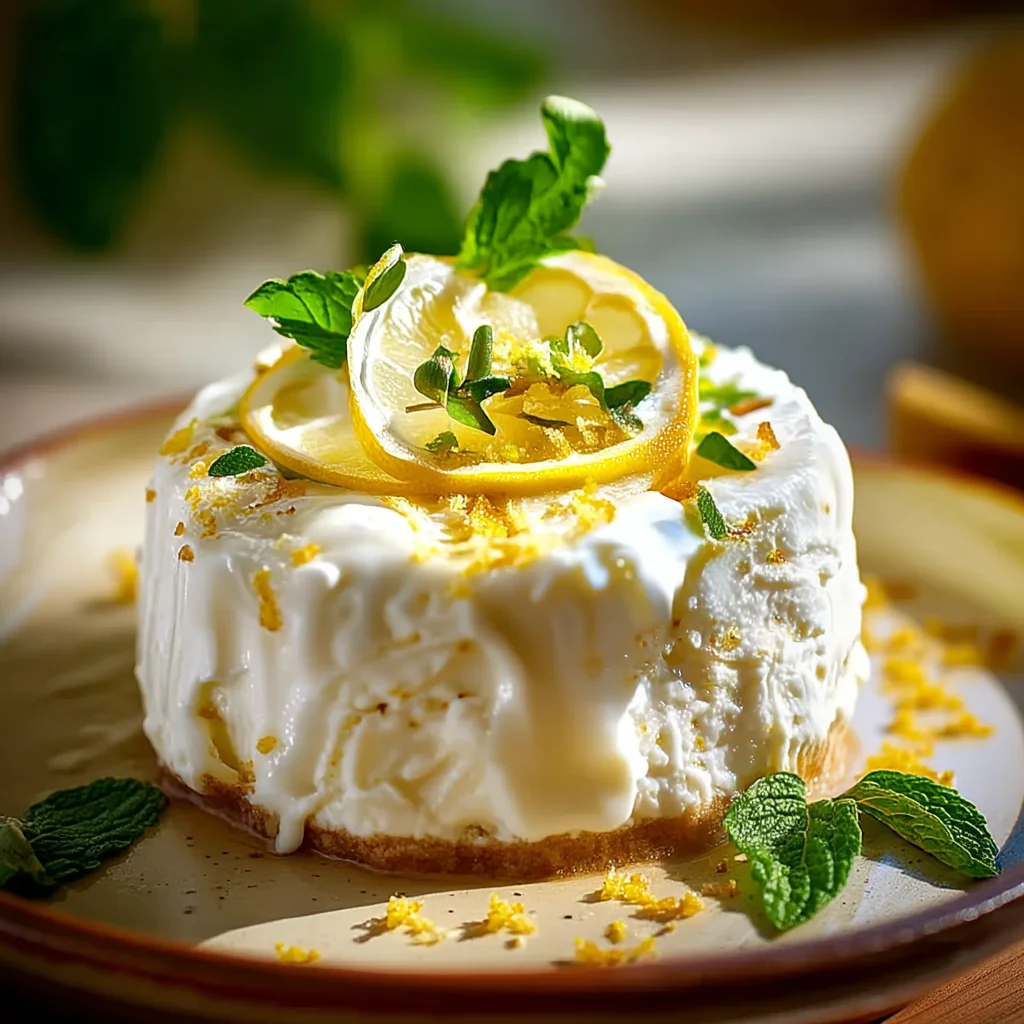 creamy lemon cottage cheese cheesecake dip with golden edges, fresh lemon zest, and a glossy texture
