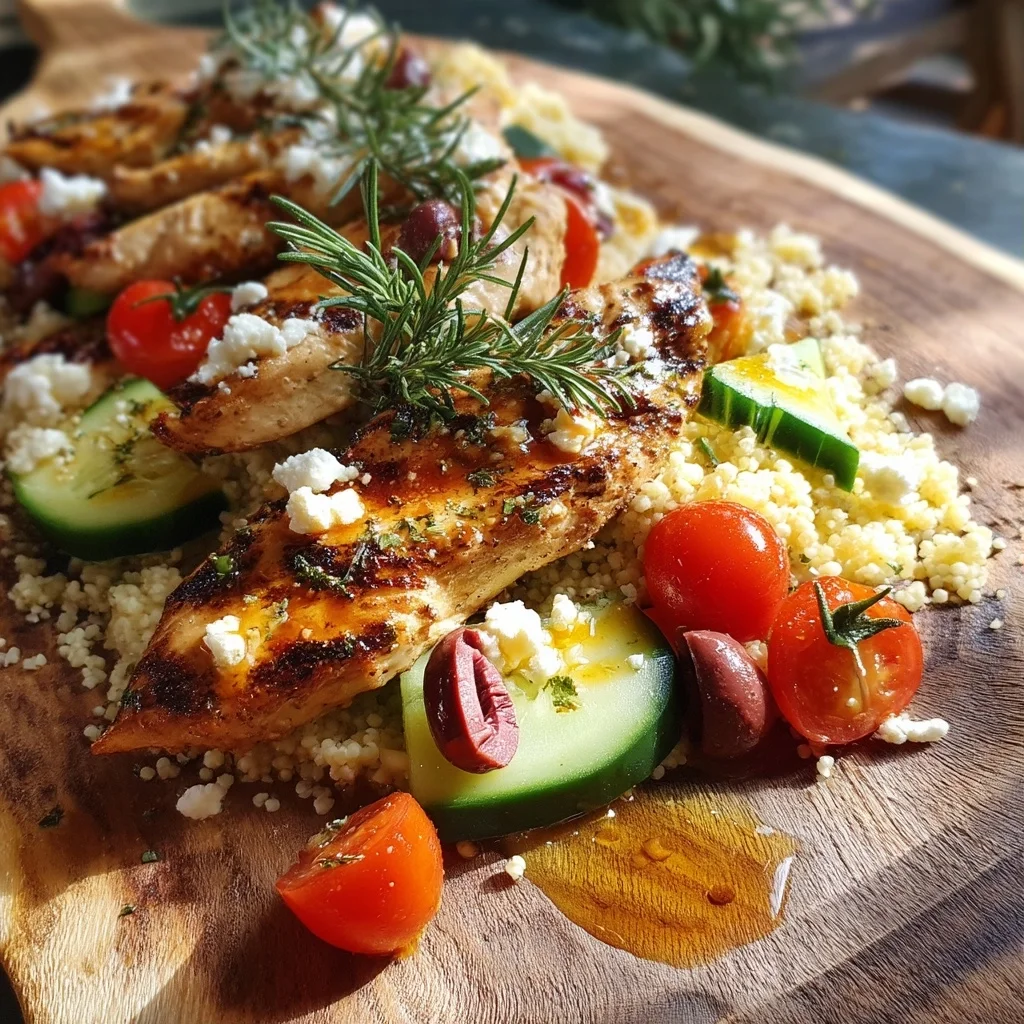 golden roasted mediterranean chicken bowl with creamy garlic sauce, fresh herbs, and vibrant vegetables
