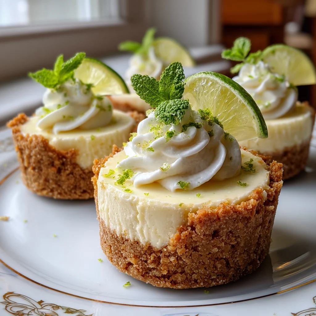 creamy key lime pie cups with graham cracker crust and whipped cream topping