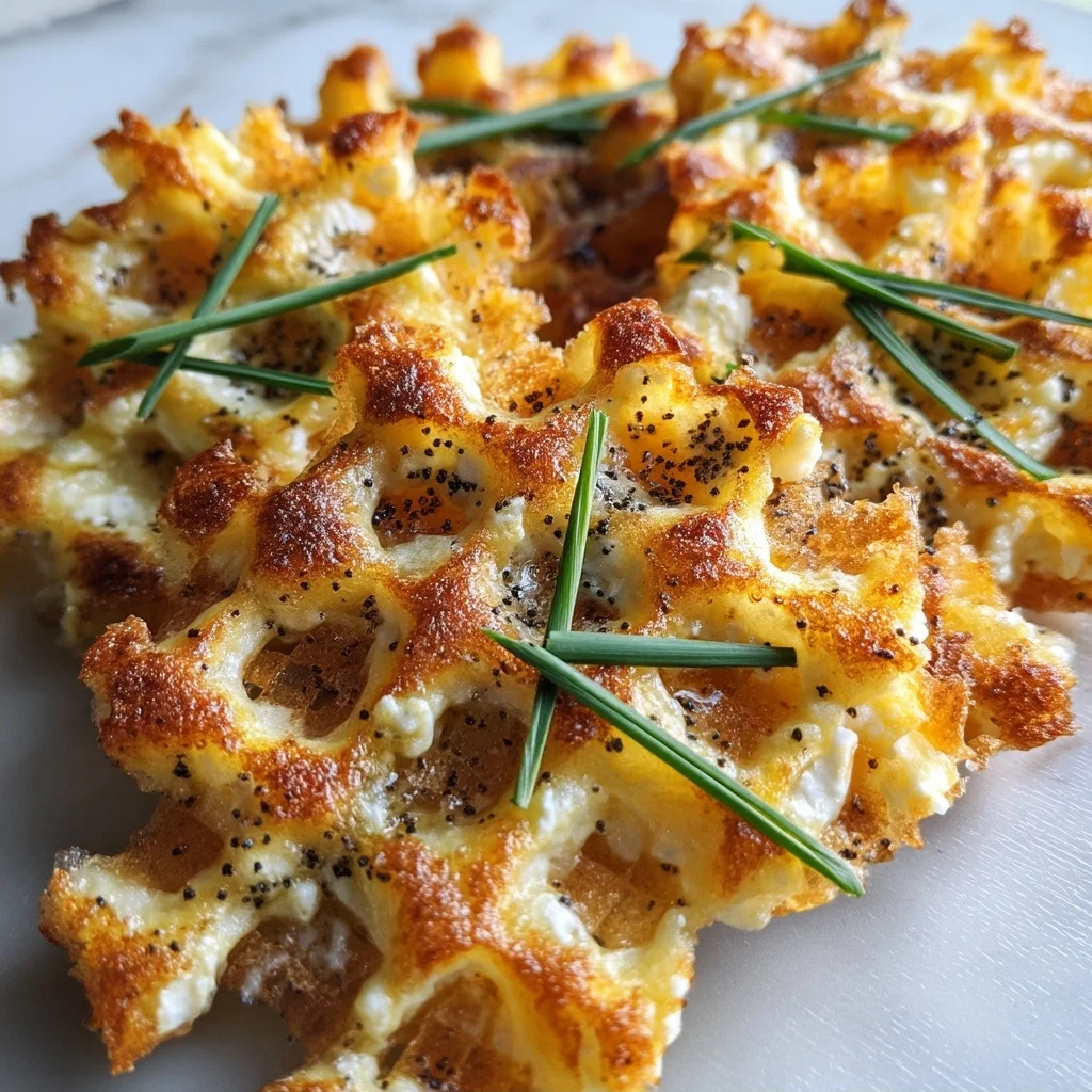 crispy salt and vinegar cottage cheese chips with golden edges and visible seasoning in white ceramic dish