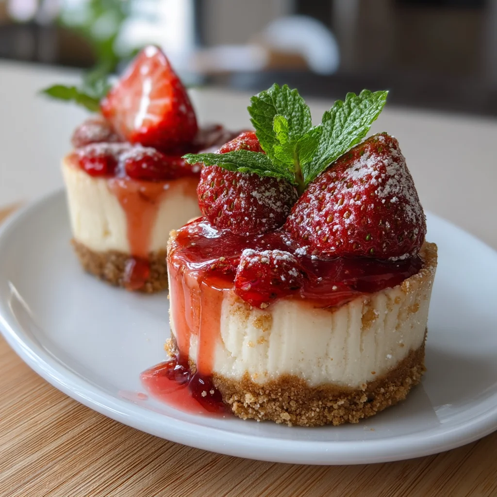 strawberry cheesecake cups with creamy filling, fresh strawberries, and a golden graham cracker crust