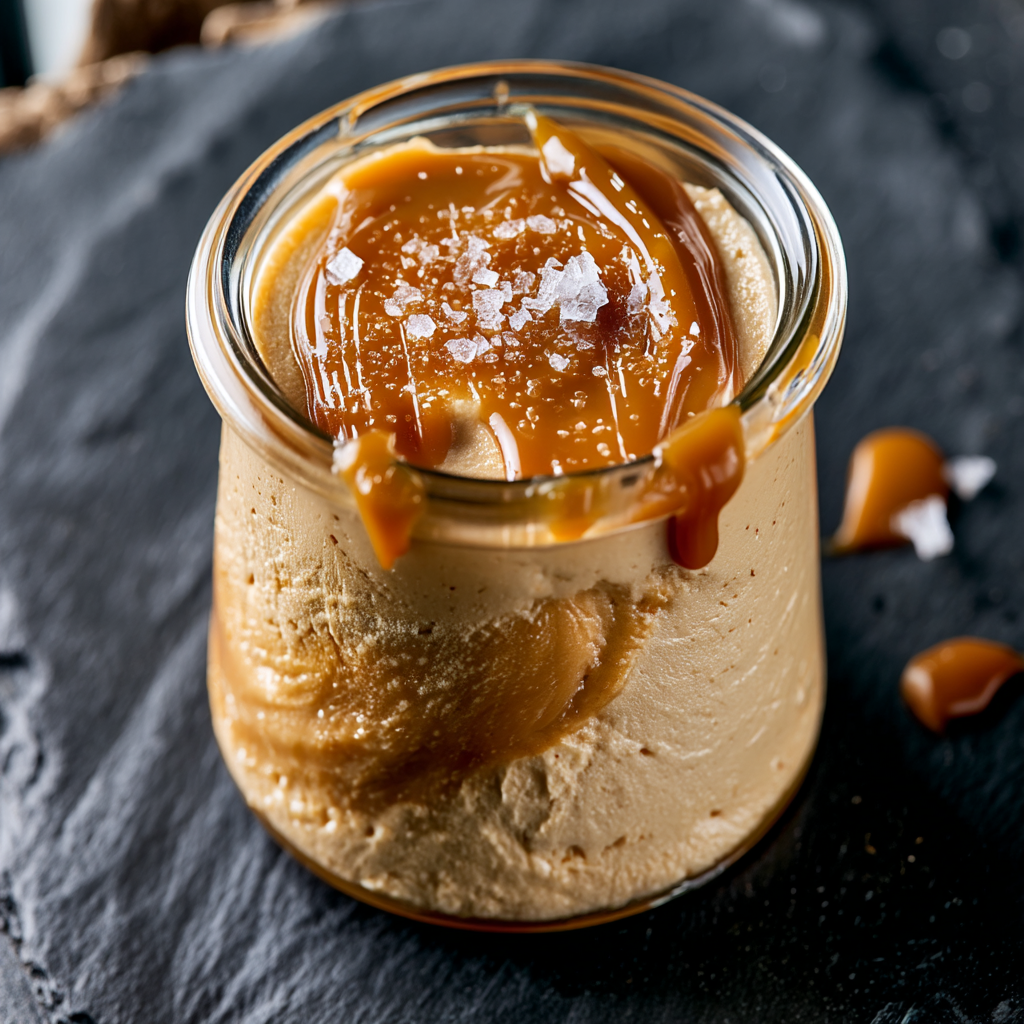 Close-up of whipped cottage cheese with a honey drizzle and pumpkin seeds