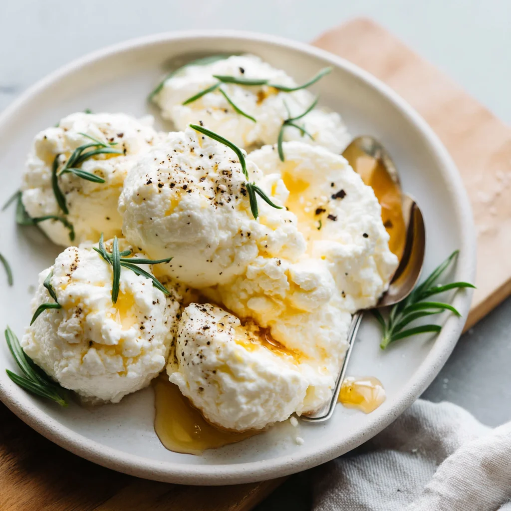 creamy cottage cheese snack with fresh herbs in white bowl, perfect high-protein snack idea