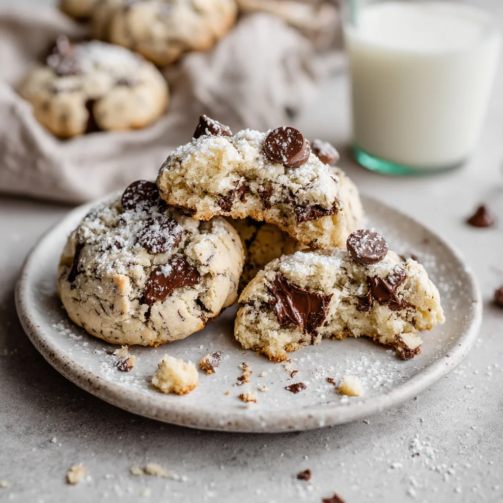 close-up of homemade copycat Crumbl protein cookies with golden edges and soft, chewy centers
